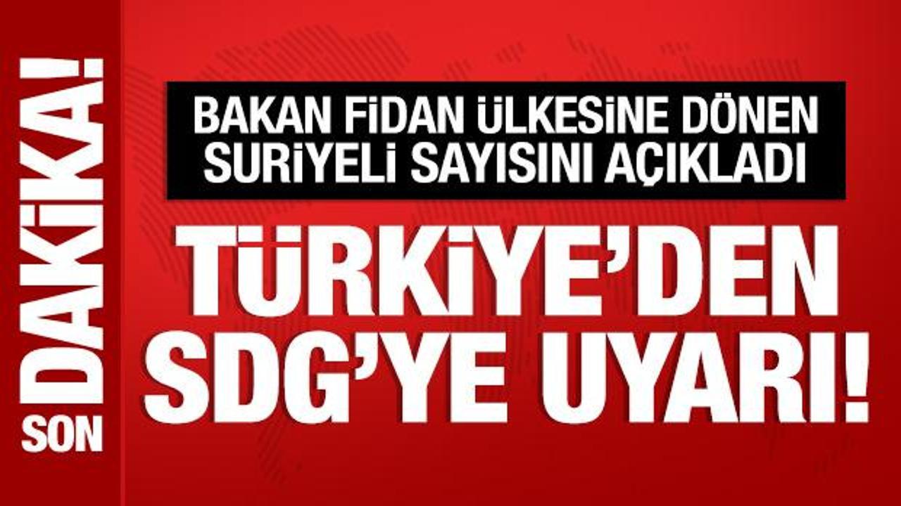 Bakan Fidan’dan SDG’ye uyarı: Mutabakata uyun!