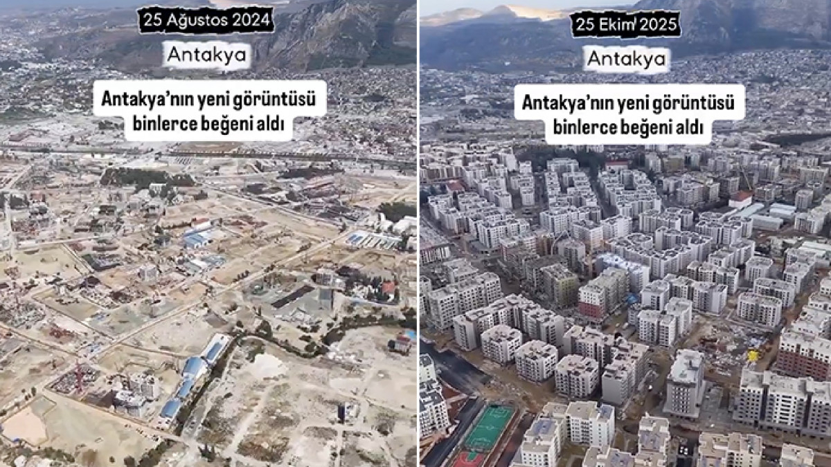 Hatay’ın deprem sonrası ve şu anki hali havadan görüntülendi